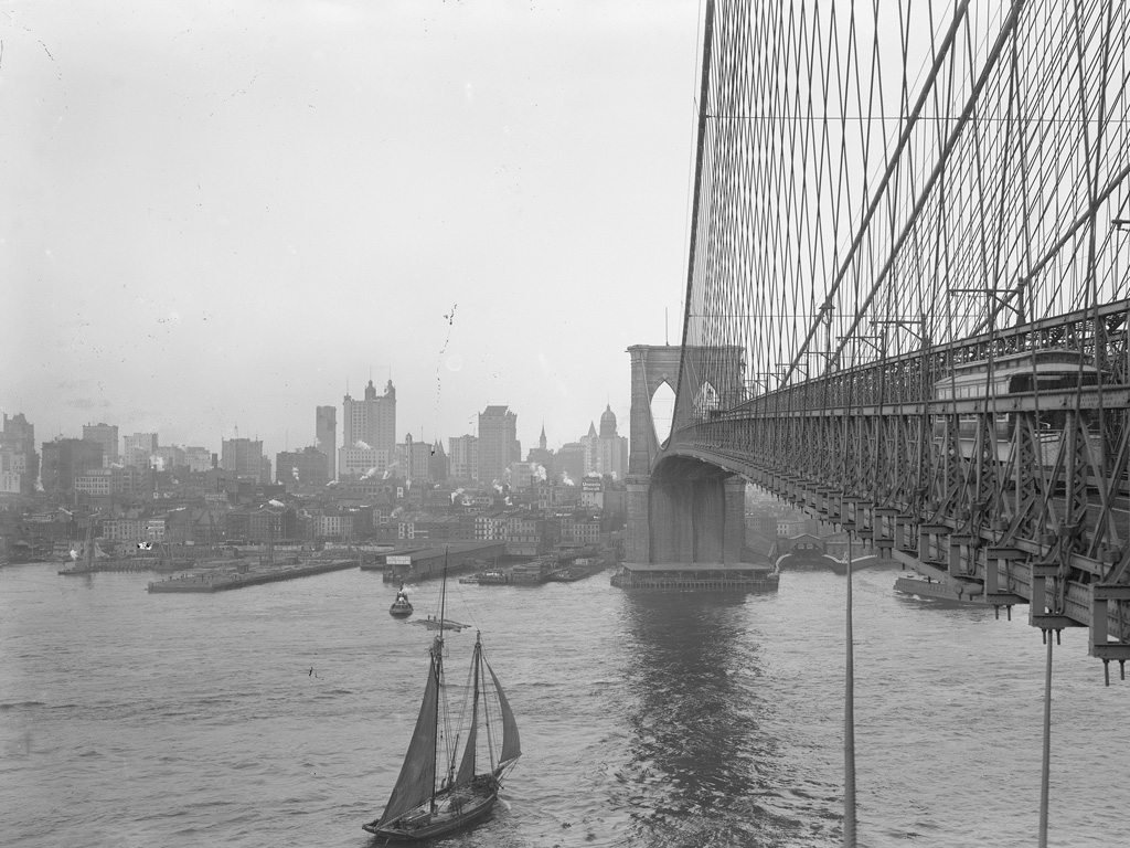 Historic picture of the Brooklyn Bridge